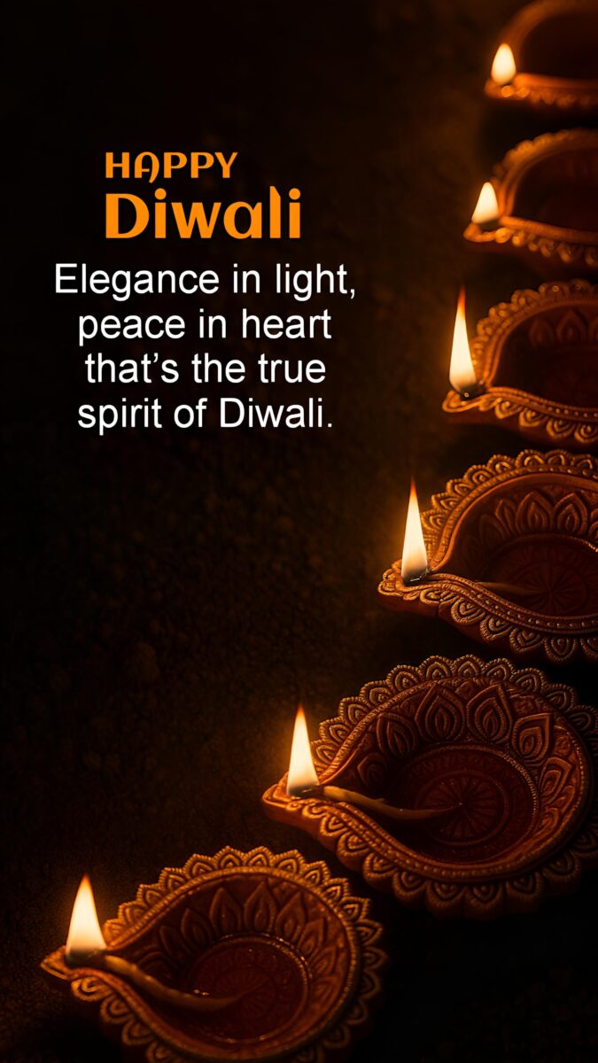 Glowing diyas with diwali quote - diwali wishes image, diwali greeting image, diwali poster design , diwali wishes template