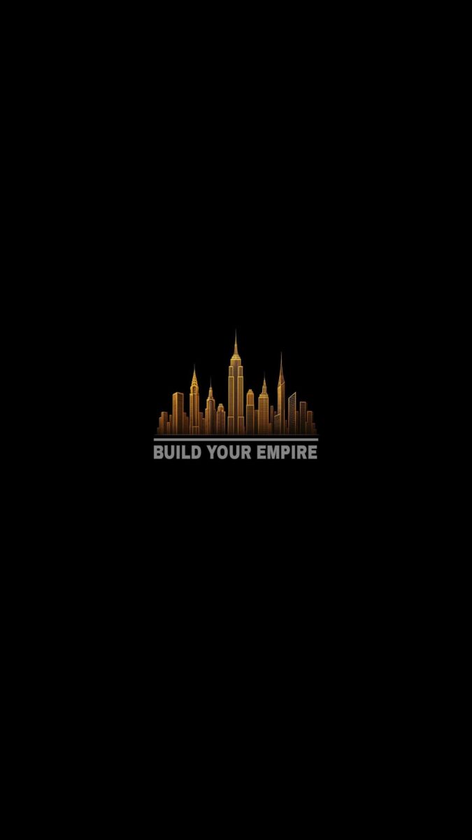 Motivational text and Building illustration on black background - Dark Rich Mindset Wallpaper,Billionaire mindset wallpaper,