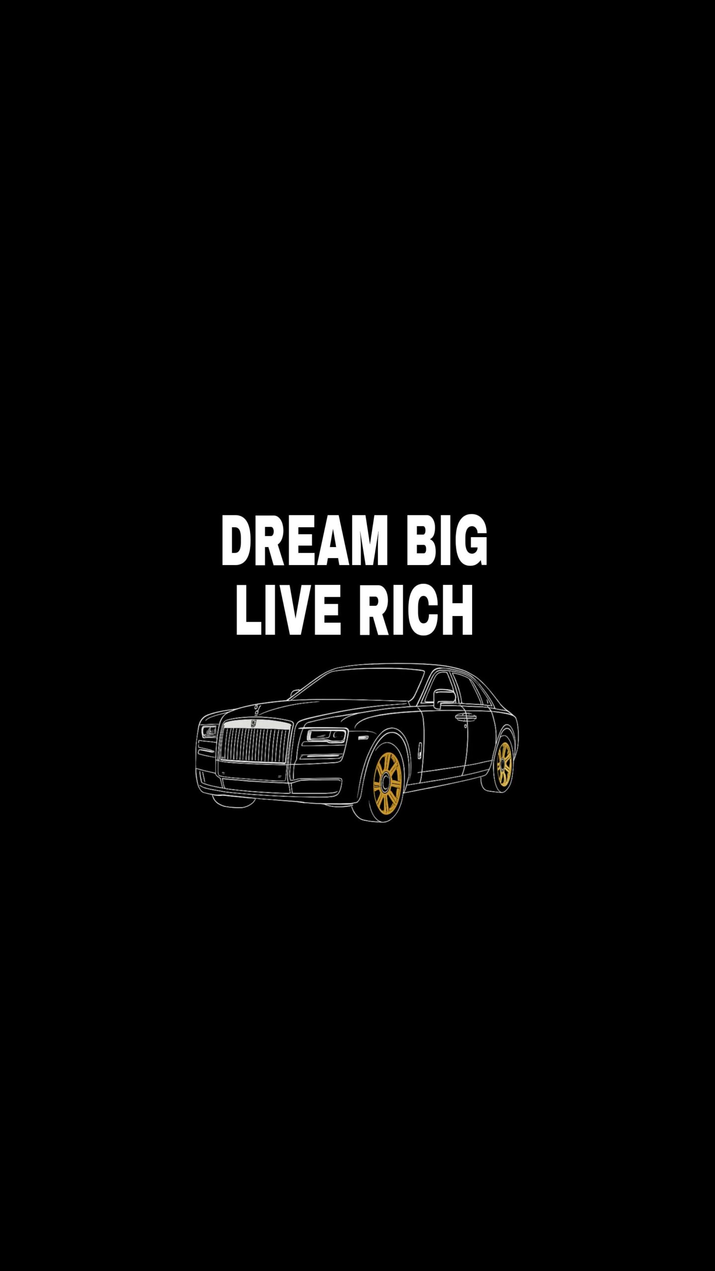 luxury car with motivational text on black background - Dark Rich Mindset Wallpaper,Billionaire mindset wallpaper,