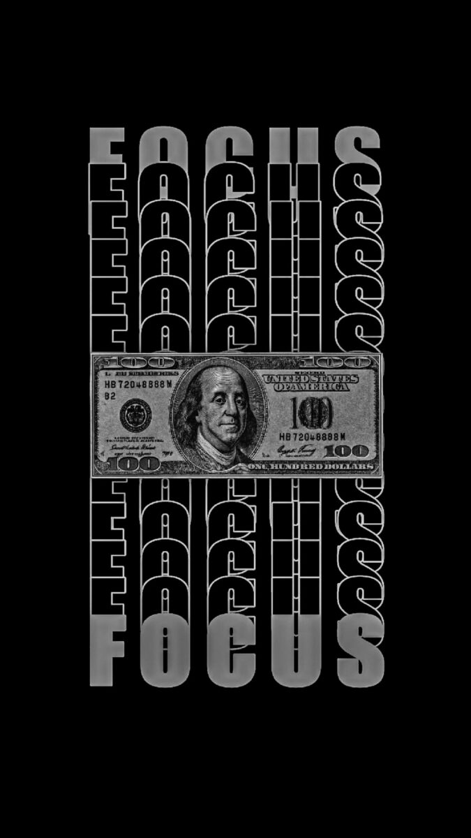 Motivational text with dollar illustration on black background - Dark Rich Mindset Wallpaper,Billionaire mindset wallpaper,