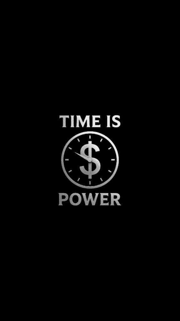 Time is power text on black background - Dark Rich Mindset Wallpaper,Billionaire mindset wallpaper,