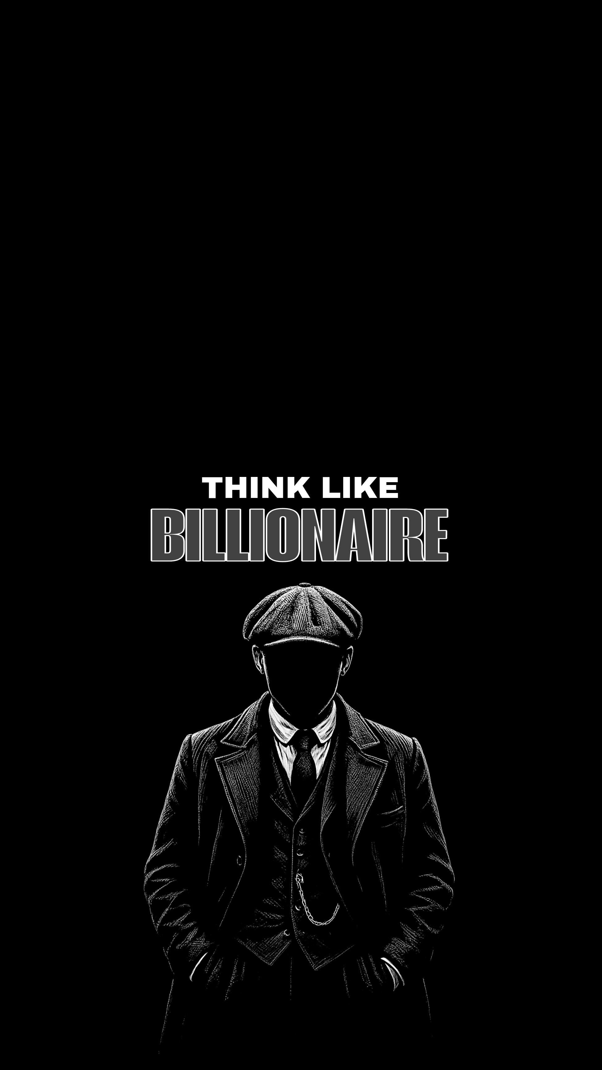 Thomas Shelby illustration with motivational quotes on black background - Dark Rich Mindset Wallpaper,Billionaire mindset wallpaper