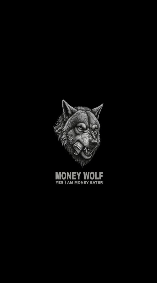 Wolf illustration with motivational text on black background - Dark Rich Mindset Wallpaper,Billionaire mindset wallpaper