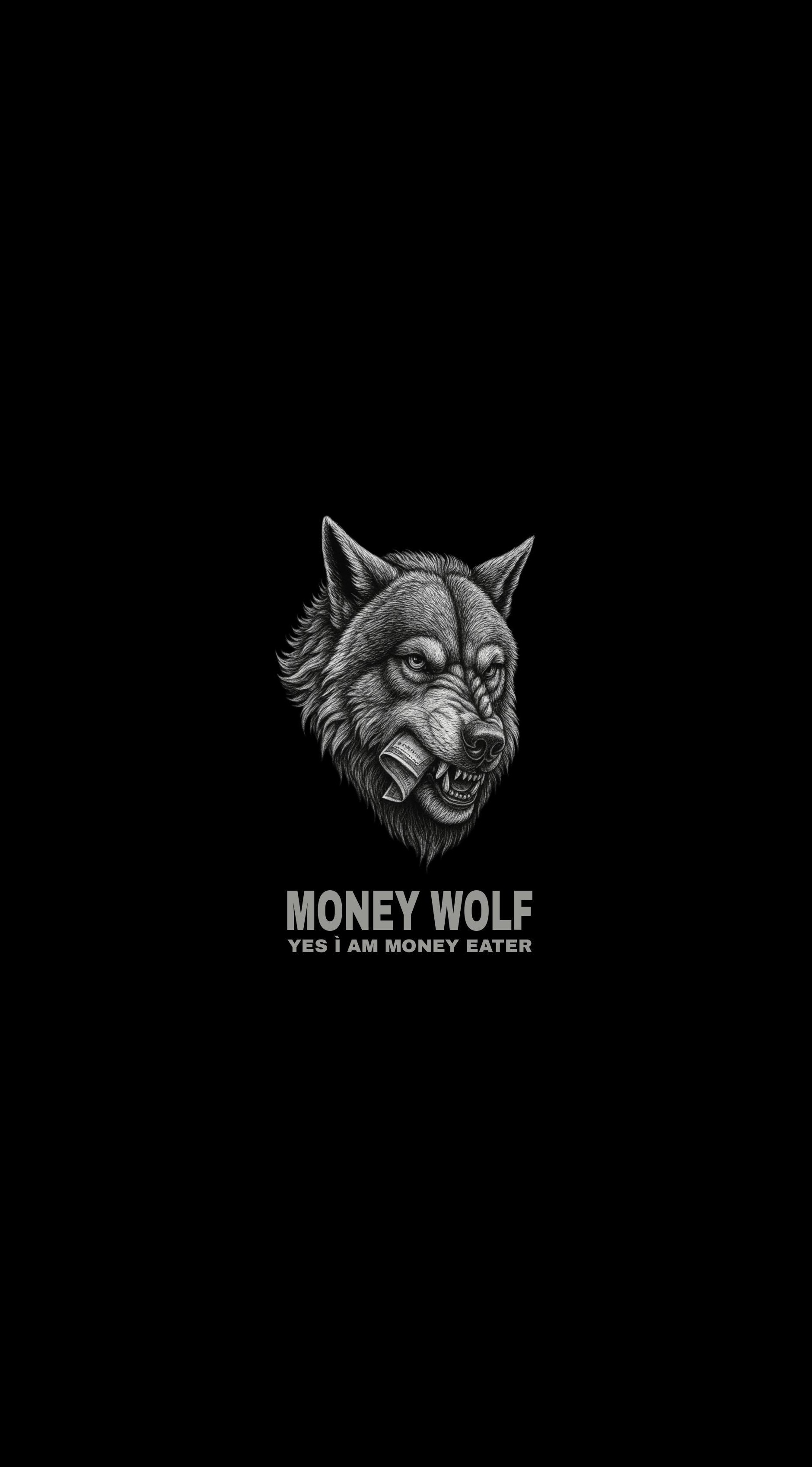 Wolf illustration with motivational text on black background - Dark Rich Mindset Wallpaper,Billionaire mindset wallpaper