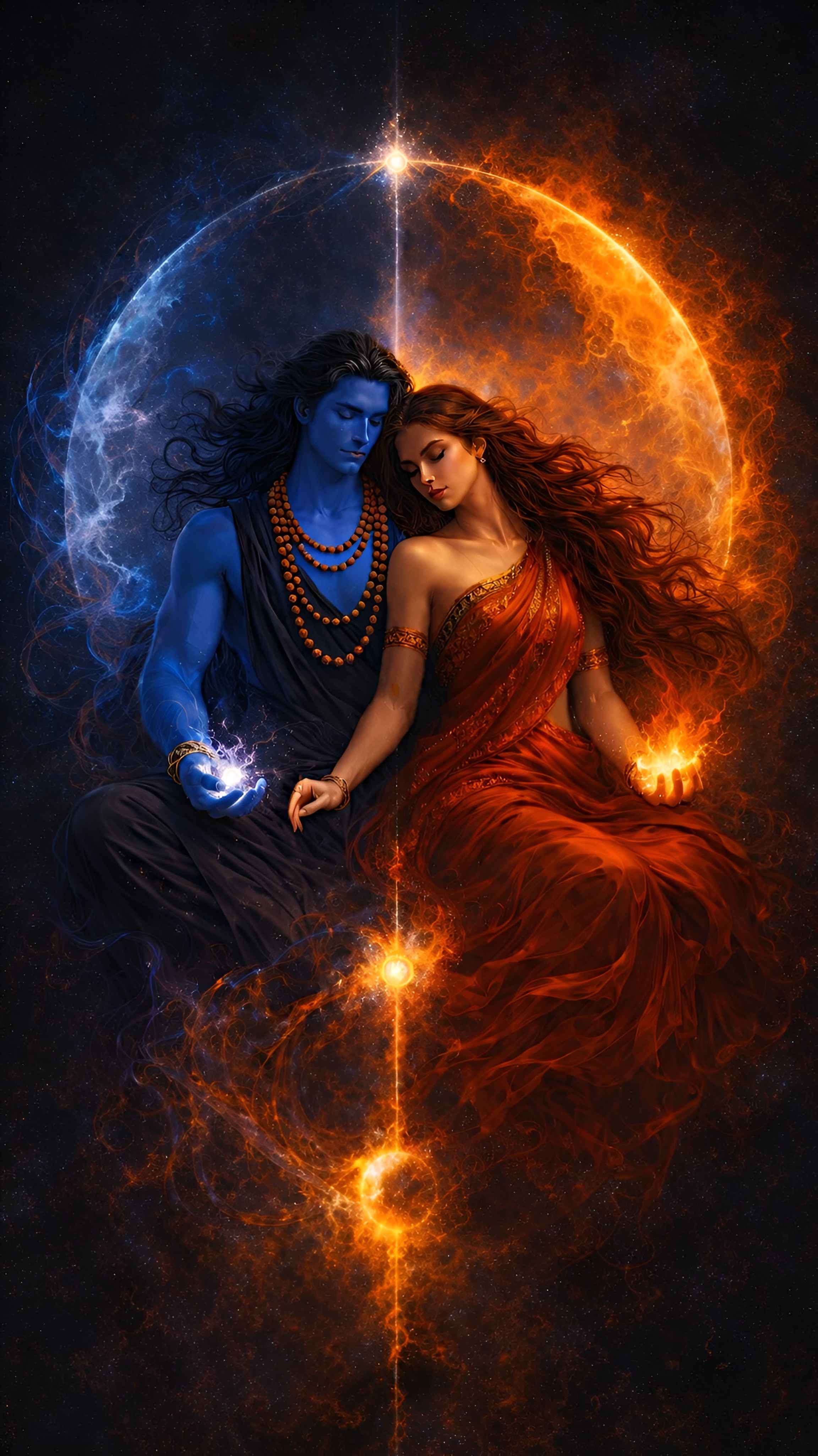HD art, wallpaper, and image of Shiv Parvati, Lord Shiva and Goddess Parvati, Shiv Shakti, beautifully showing their love.