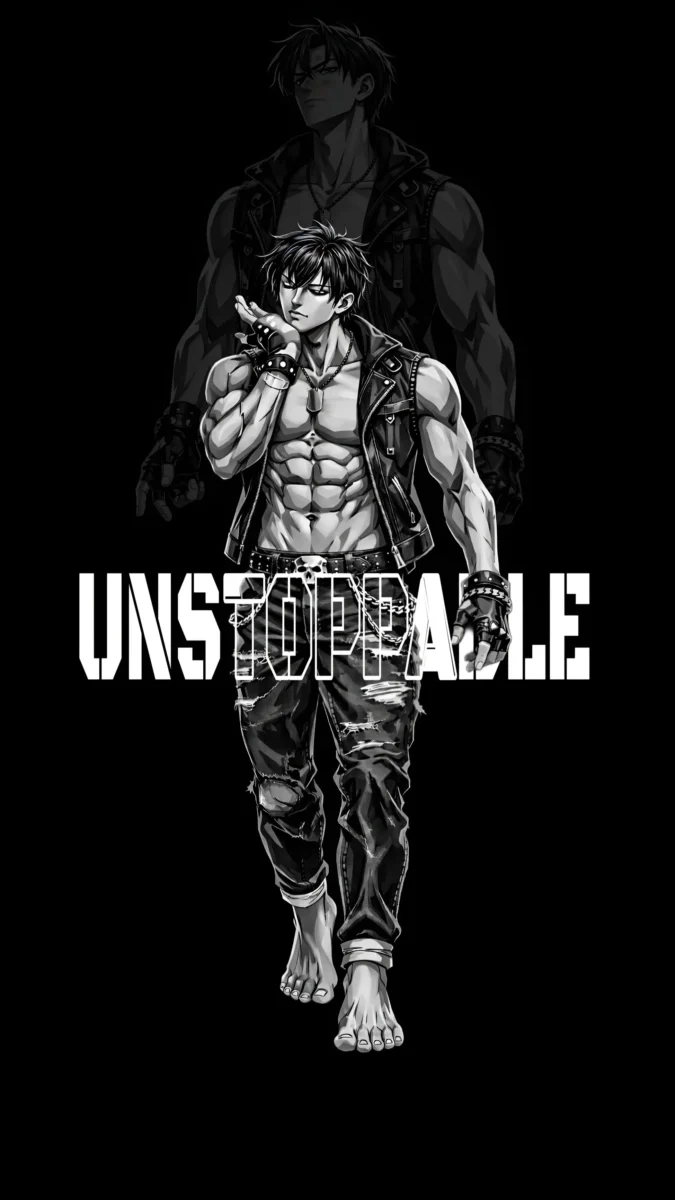 hd image and wallpaper of a muscular gym boy with unstoppable text, perfect for gym wallpaper and gym motivation, fitness and bodybuilding wallpaper.