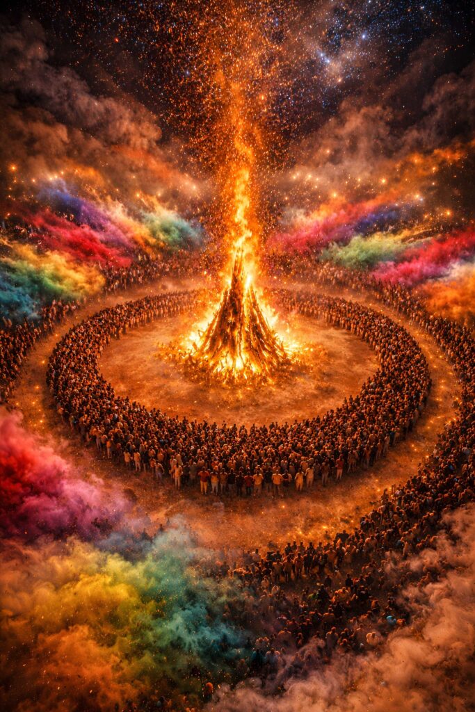 Holika dahan festival grand celebration. This image are best for the "holika dahan images" and "holika dahan photo".