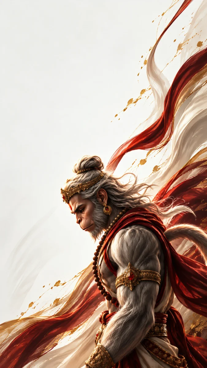 Hd image of Lord Hanuman Ji in a divine powerful profile posture, perfect for hanuman ji photo, hanuman images, and bajrangbali wallpaper.
